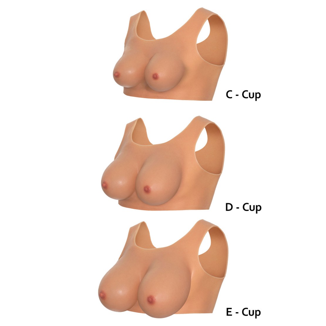 BUSTO CON SENO REALISTICO INDOSSABILE COPPA E...
