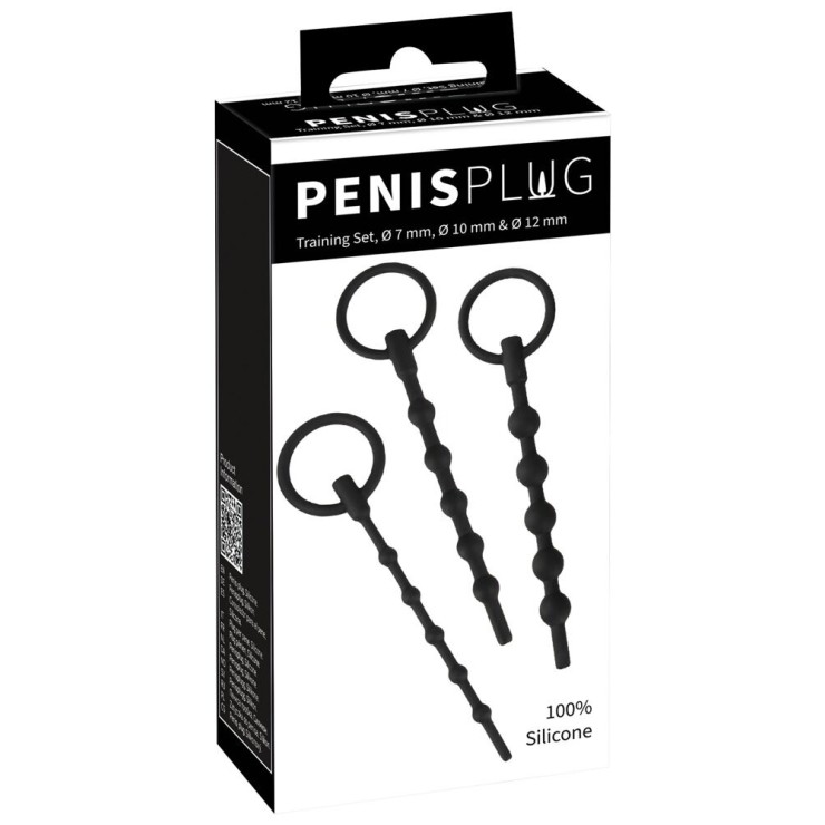 SET 3 DILATATORI URETRALI CAVI IN SILICONE CON ANELLO...