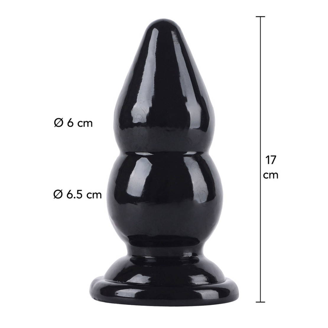 TAPPO ANALE CON SFERE E BASE IN PVC LARGE 17 CM...