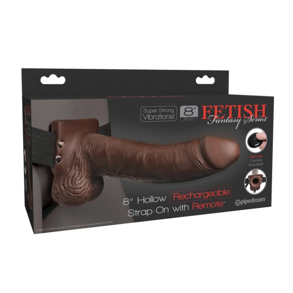 STRAP-ON REALISTICO CAVO PER UOMO VIBRANTE CON TELECOMANDO 22,9 CM