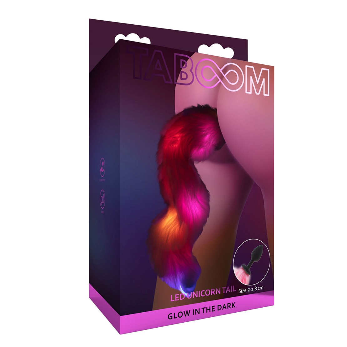 PLUG ANALE IN SILICONE CON CODA DA UNICORNO LED...