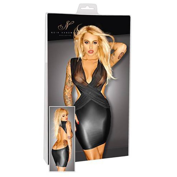 SEXY MINI ABITO WETLOOK CON SCHIENA SCOPERTA