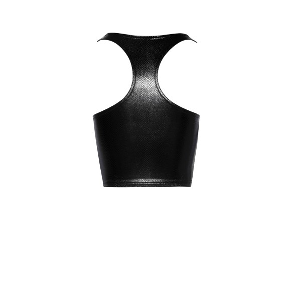 CORTO SEXY DA DONNA CON ZIP FRONTALE AD EFFETTO SERPENTE NOIR