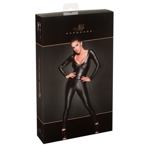 TUTA CATSUIT SEXY PER DONNA IN SPANDEX CON ZIP NOIR