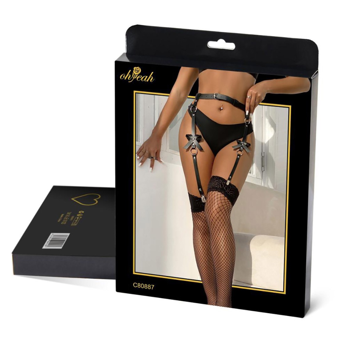 REGGICALZE HARNESS CON PINZETTE E FIOCCHI IN...