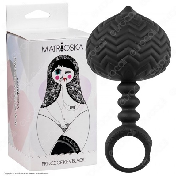 PLUG ANALE NERO A FORMA DI SFERA CON RILIEVI PRINCE OF KIEV BLACK