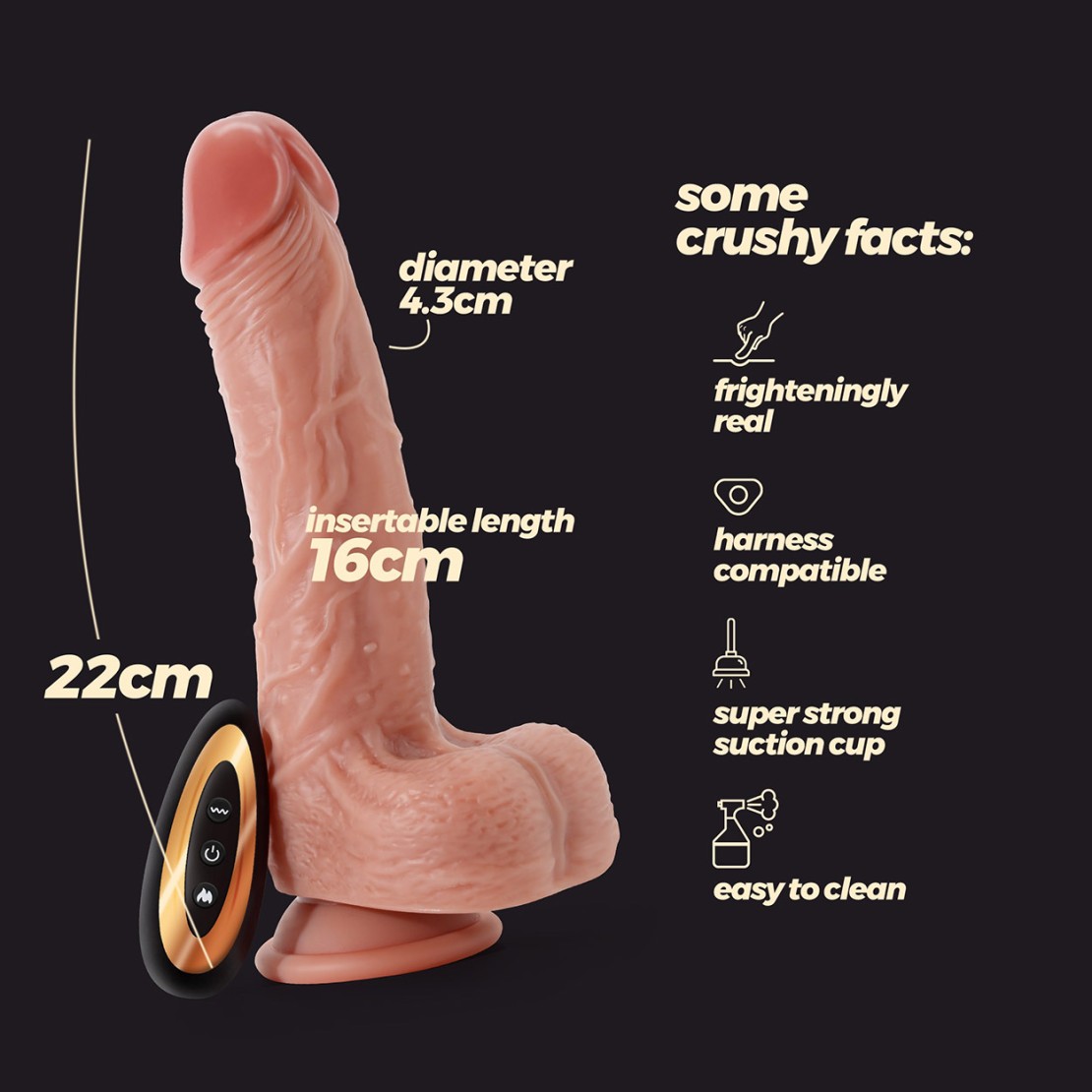 FALLO DILDO REALISTICO 22 CM SU E GIÙ,...