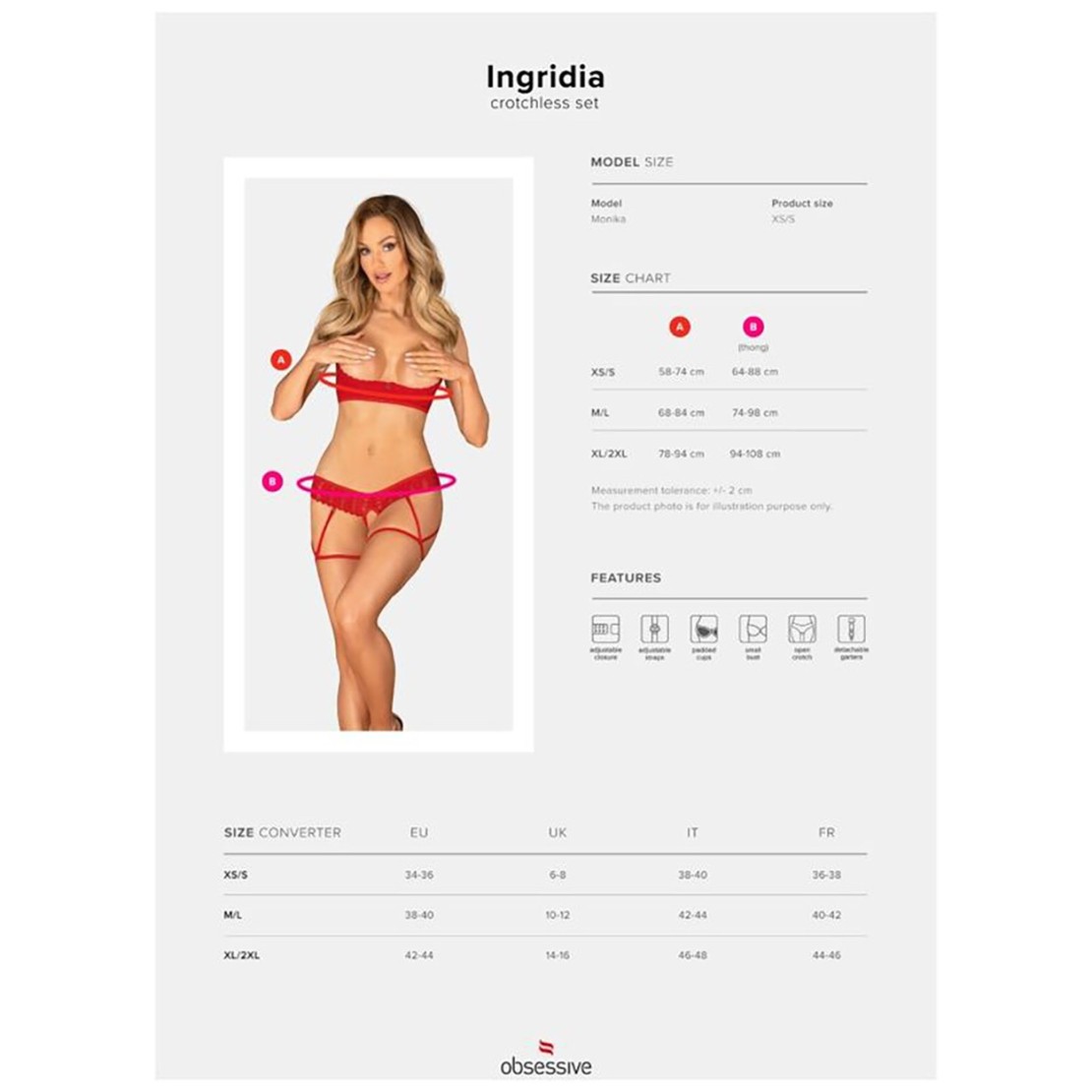 COMPLETO INTIMO SEXY ROSSO PER DONNA DUE PEZZI...