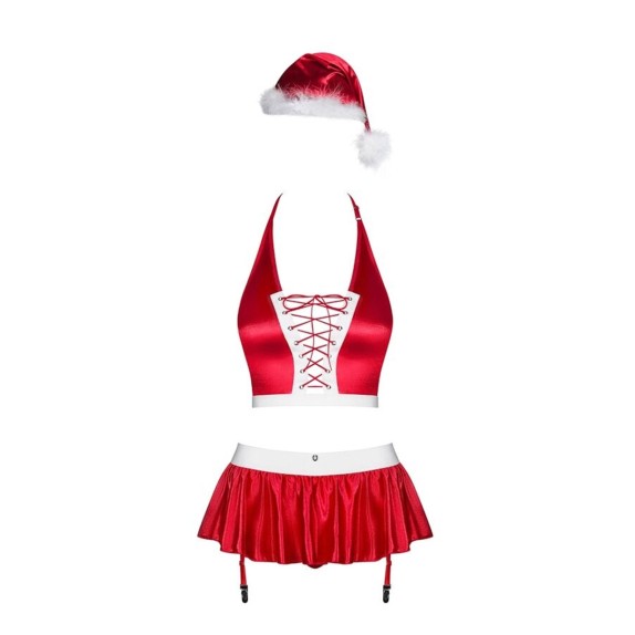 COMPLETO INTIMO SEXY PER DONNA SET DI NATALE 4 PEZZI MS CLAUS