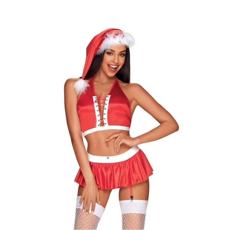 COMPLETO INTIMO SEXY PER DONNA SET DI NATALE 4 PEZZI MS...