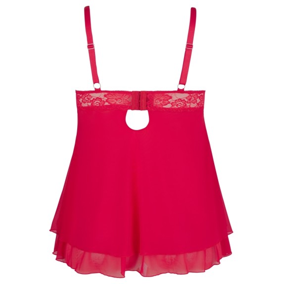 BABYDOLL SEXY PER DONNA ROSSO FIAMMANTE TAGLIA GRANDE