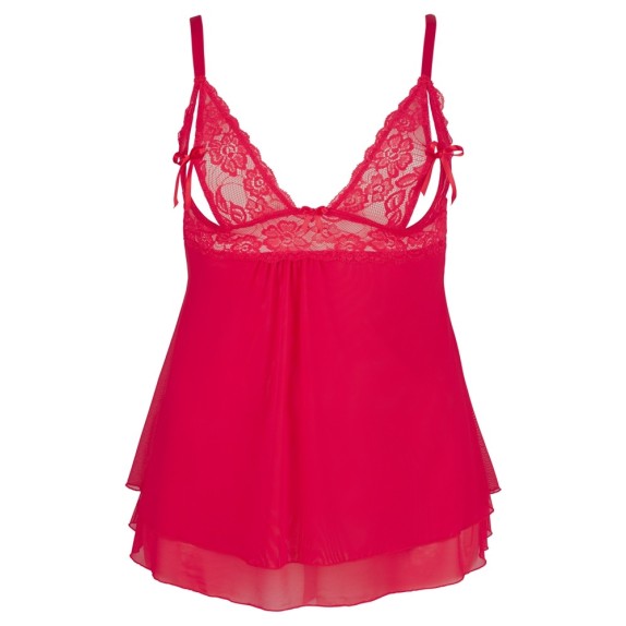 BABYDOLL SEXY PER DONNA ROSSO FIAMMANTE TAGLIA GRANDE