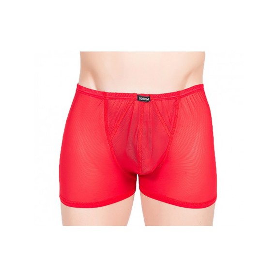 BOXER ROSSO IN MICRORETE SEXY PER UOMO EFFETTO VEDO/NON VEDO LOOK ME