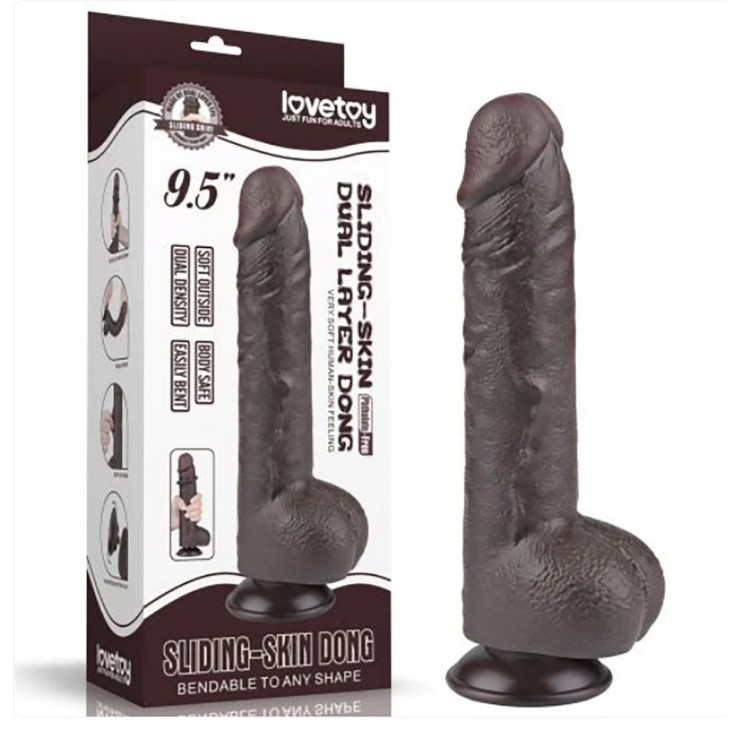FALLO REALISTICO CHOCOLATE 24 CM CON PELLE SCORREVOLE E...