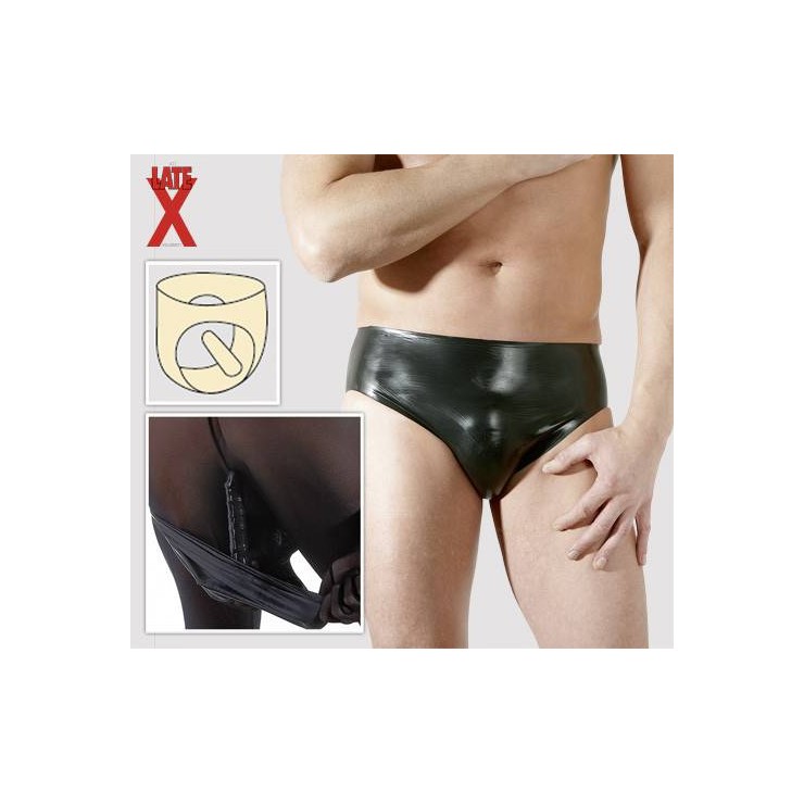 SLIP PER UOMO IN LATEX CON FALLO ANALE INTERNO