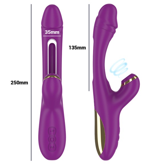 VIBRATORE RABBIT CON LINGUA OSCILLANTE E SUCCHIA CLITORIDE SEX TOY ATENEO