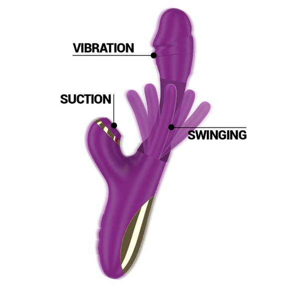 VIBRATORE RABBIT CON LINGUA OSCILLANTE E SUCCHIA CLITORIDE SEX TOY ATENEO