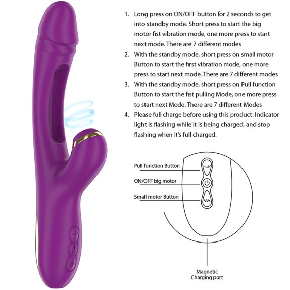 VIBRATORE RABBIT CON LINGUA OSCILLANTE E SUCCHIA CLITORIDE SEX TOY ATENEO