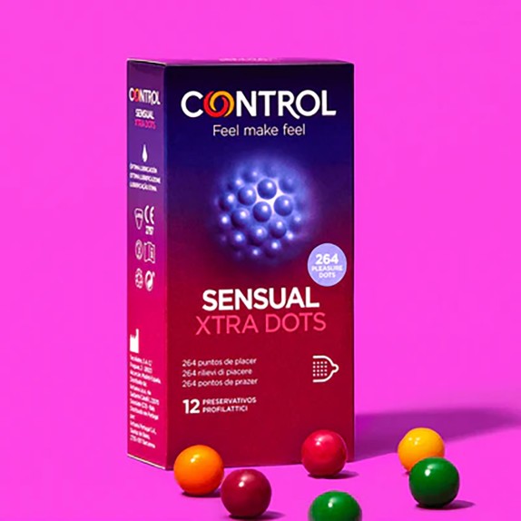 SENSUAL XTRA DOTS PROFILATTICI CON PUNTINI IN LATTICE CONTROL 12 PEZZI