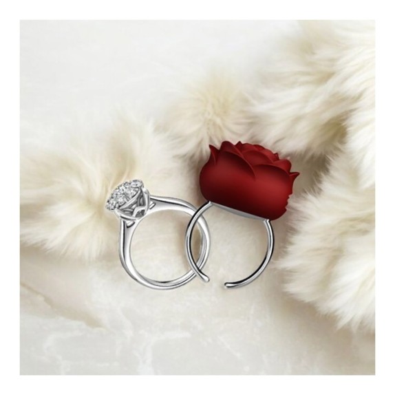 VIBRATORE DA DITO A FORMA DI ROSA RICARICABILE LUXURY RING VIBRATOR