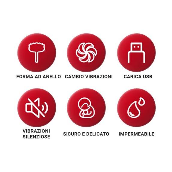 VIBRATORE DA DITO A FORMA DI ROSA RICARICABILE LUXURY RING VIBRATOR