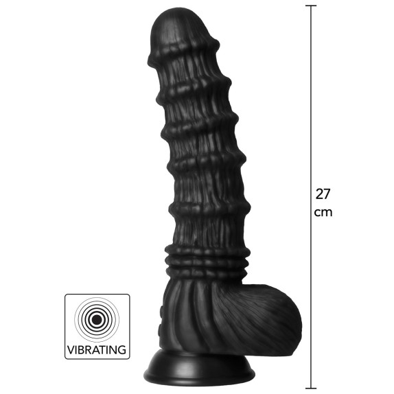 DILDO VIBRANTE NERO DI GRANDI DIMENSIONI CON RILIEVI DRAGON MONSTER COCKS