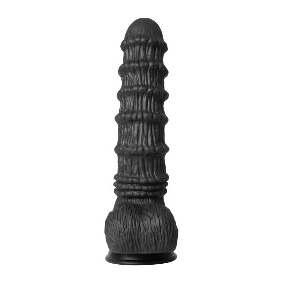 DILDO VIBRANTE NERO DI GRANDI DIMENSIONI CON RILIEVI DRAGON MONSTER COCKS