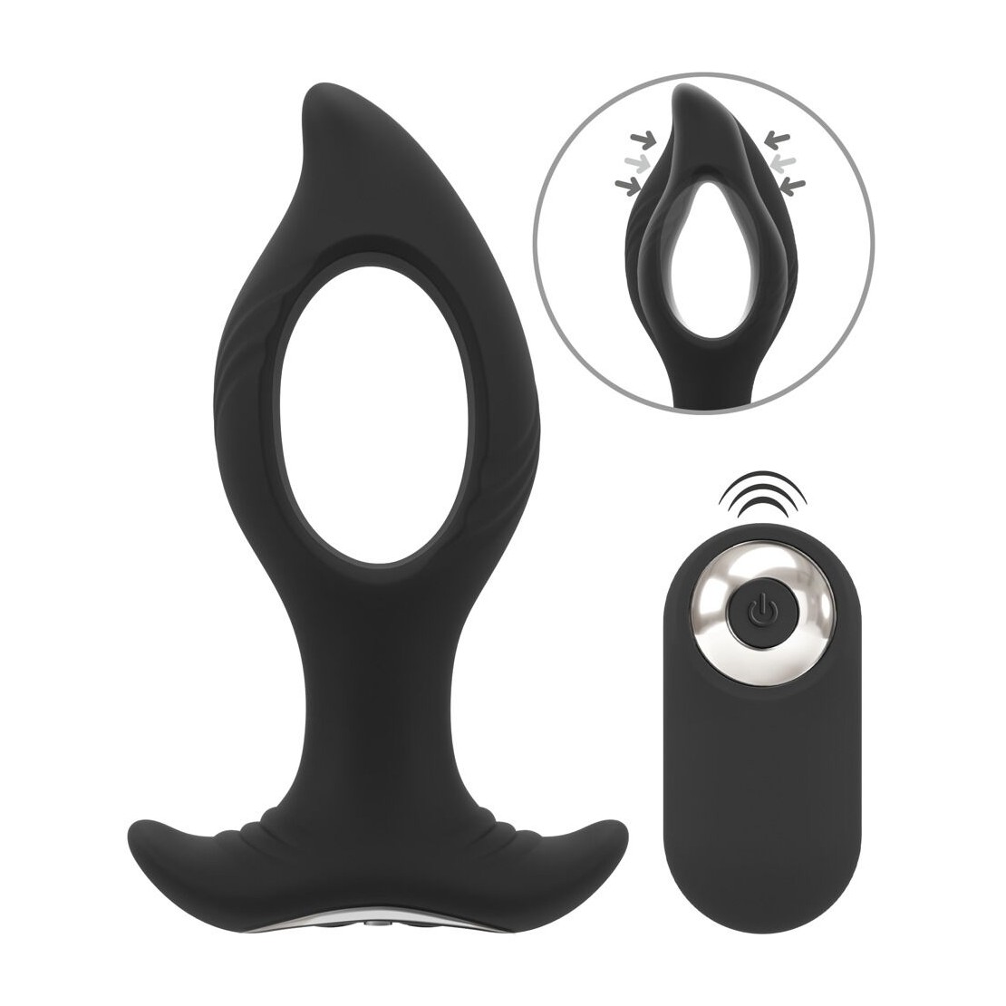 PLUG ANALE CON FORO CENTRALE VIBRANTE SEX TOY...