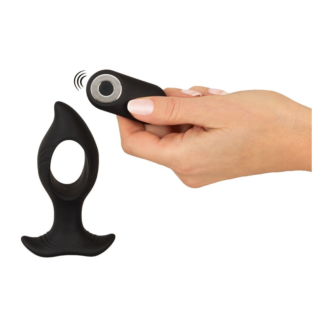 PLUG ANALE CON FORO CENTRALE VIBRANTE SEX TOY...