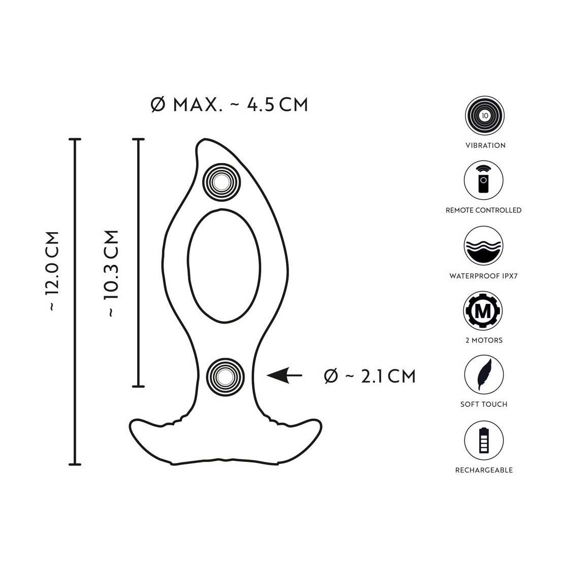 PLUG ANALE CON FORO CENTRALE VIBRANTE SEX TOY...