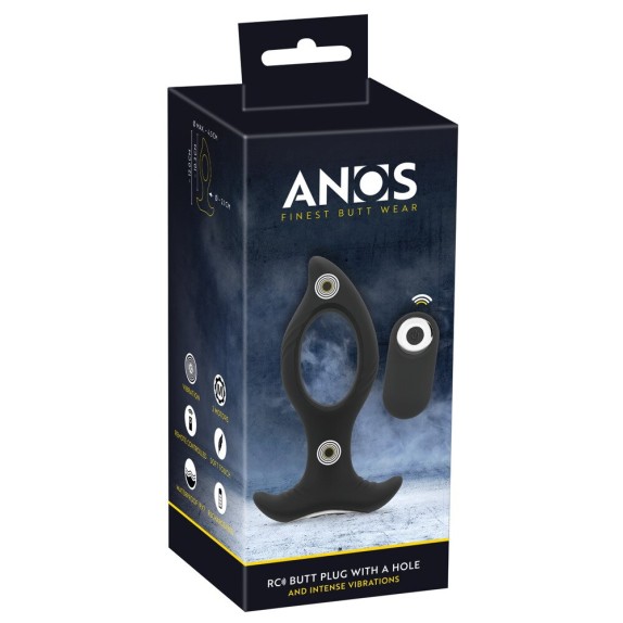 PLUG ANALE CON FORO CENTRALE VIBRANTE SEX TOY WIRELESS ANOS