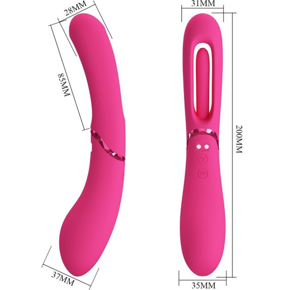 VIBRATORE DOPPIO USO VAGINALE SEX TOY CON LINGUA CHE SI MUOVE LEXIE