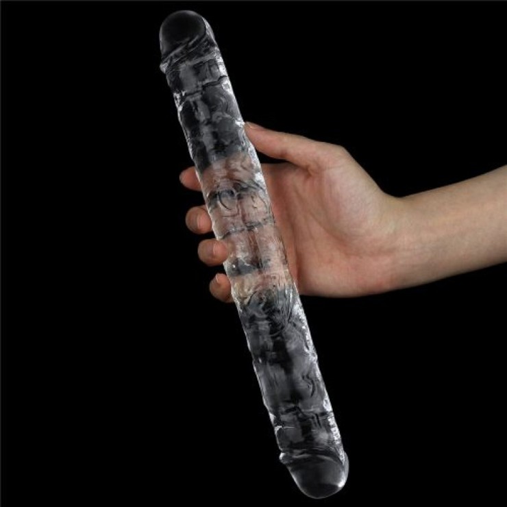 FALLO DOPPIA TESTA TRASPARENTE 30 CM SEX TOY FLAWLESS CLEAR 2