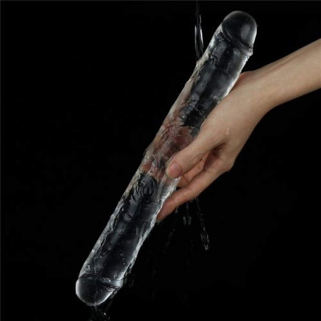 FALLO DOPPIA TESTA TRASPARENTE 30 CM SEX TOY...