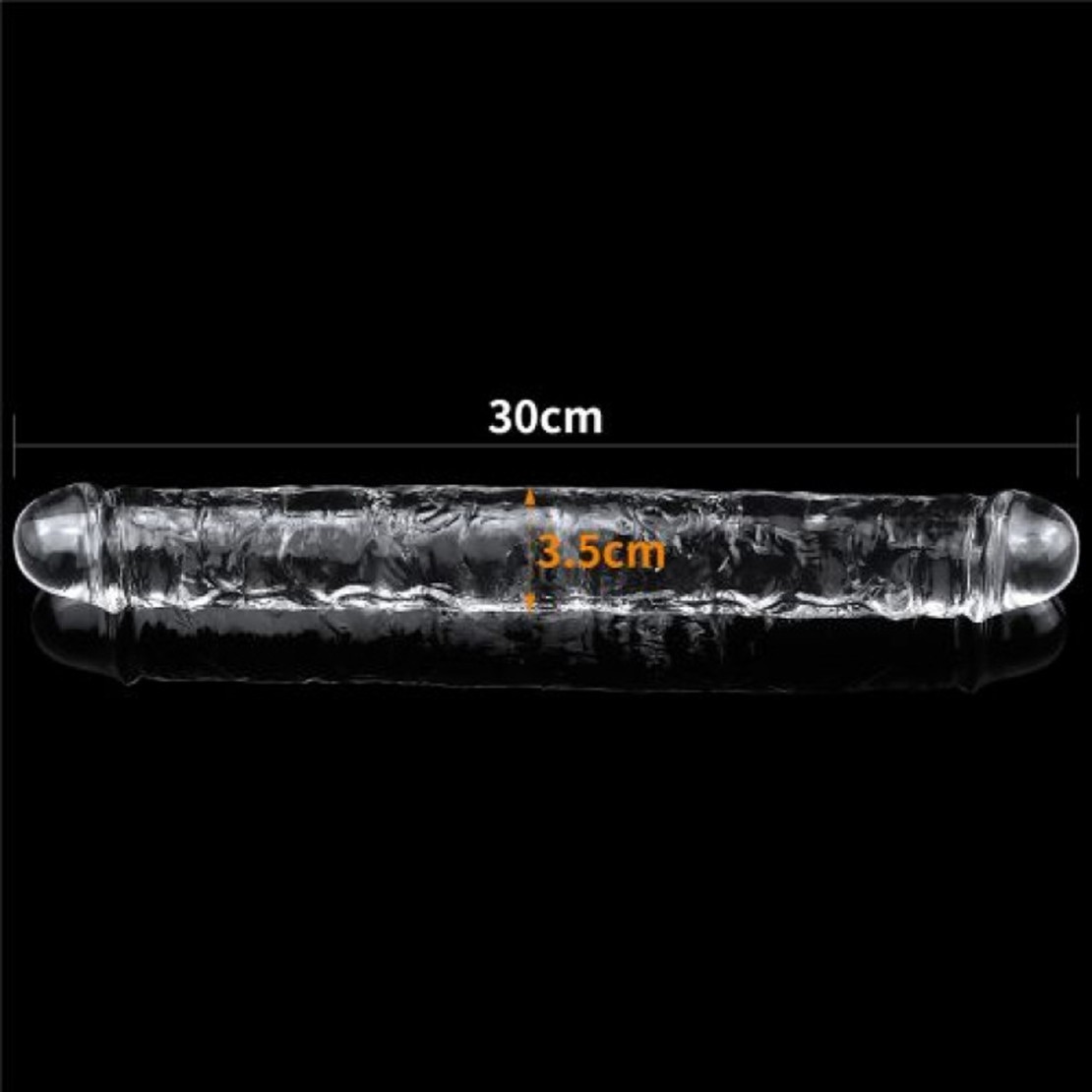 FALLO DOPPIA TESTA TRASPARENTE 30 CM SEX TOY...
