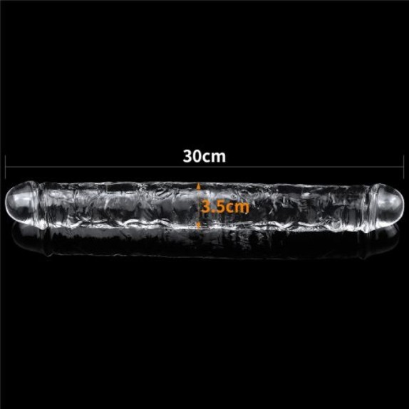 FALLO DOPPIA TESTA TRASPARENTE 30 CM SEX TOY FLAWLESS CLEAR