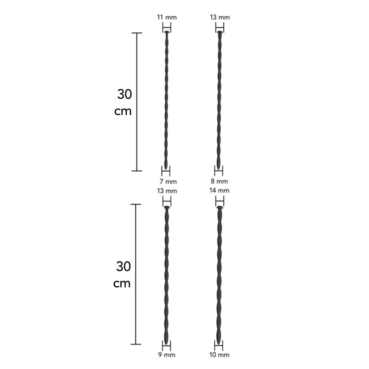KIT 4 SONDE URETRALI IN SILICONE FLESSIBILE SET SMALL 2