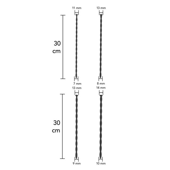 KIT 4 SONDE URETRALI IN SILICONE FLESSIBILE CON RILIEVI ADVANCED SET LARGE