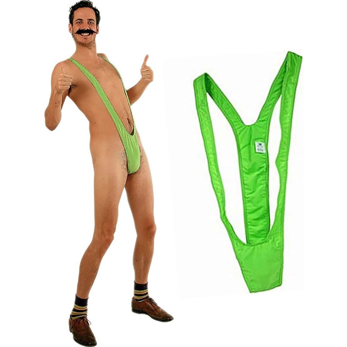 TRIKINI SEXY PER UOMO VERDE FLUO IN TESSUTO...