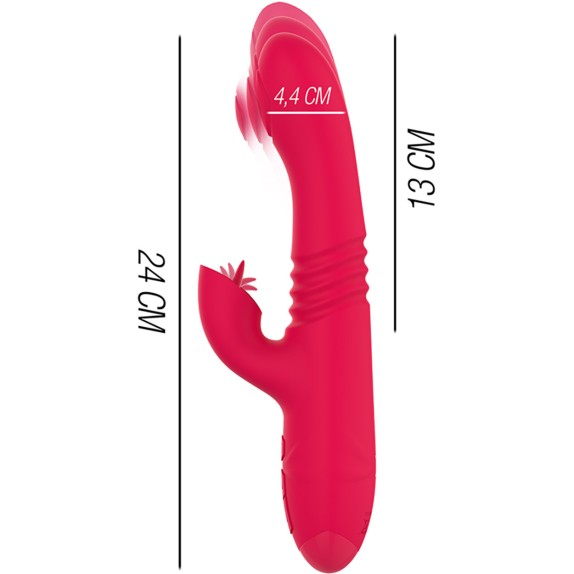 VIBRATORE RABBIT SEX TOY PER DONNA SU E GIU' PULSAZIONE E LINGUETTA