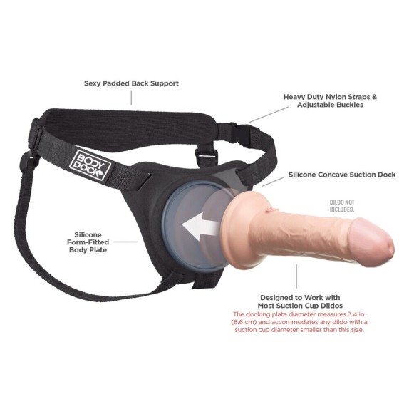 MUTANDINA STRAP-ON CON BASE PER VENTOSA E CUSCINETTO BODY DOCK ELITE