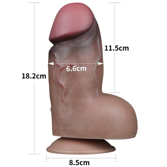 FALLO GROSSO IN SILICONE REALISTICO CON TESTICOLI E VENTOSA 7.0"