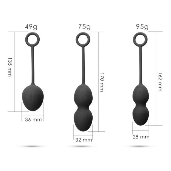 SET 3 PALLINE VAGINALI IN SILICONE CON PESI AUTOVIBRANTI NOVA SVAKOM