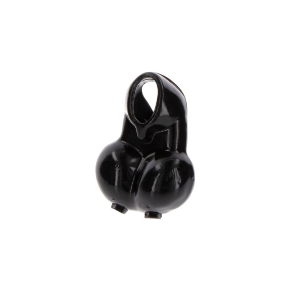 ANELLO PER IL PENE CON SUPPORTO PER TESTICOLI IN TPR NERO TOYJOY