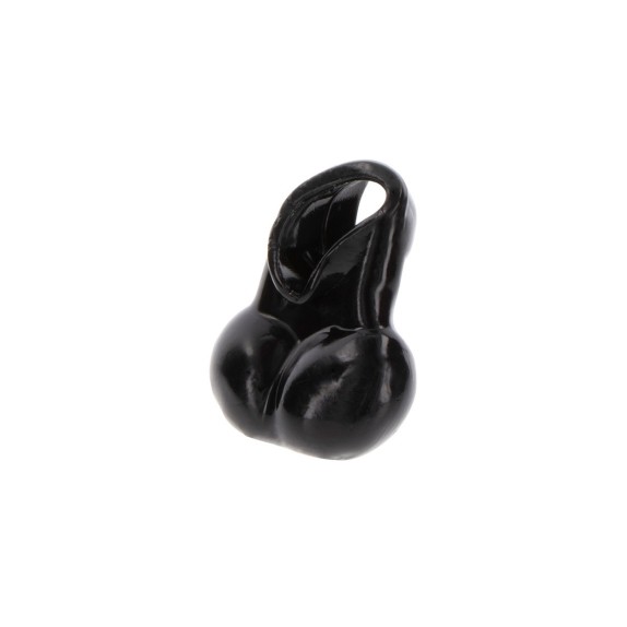 ANELLO PER IL PENE CON SUPPORTO PER TESTICOLI IN TPR NERO TOYJOY