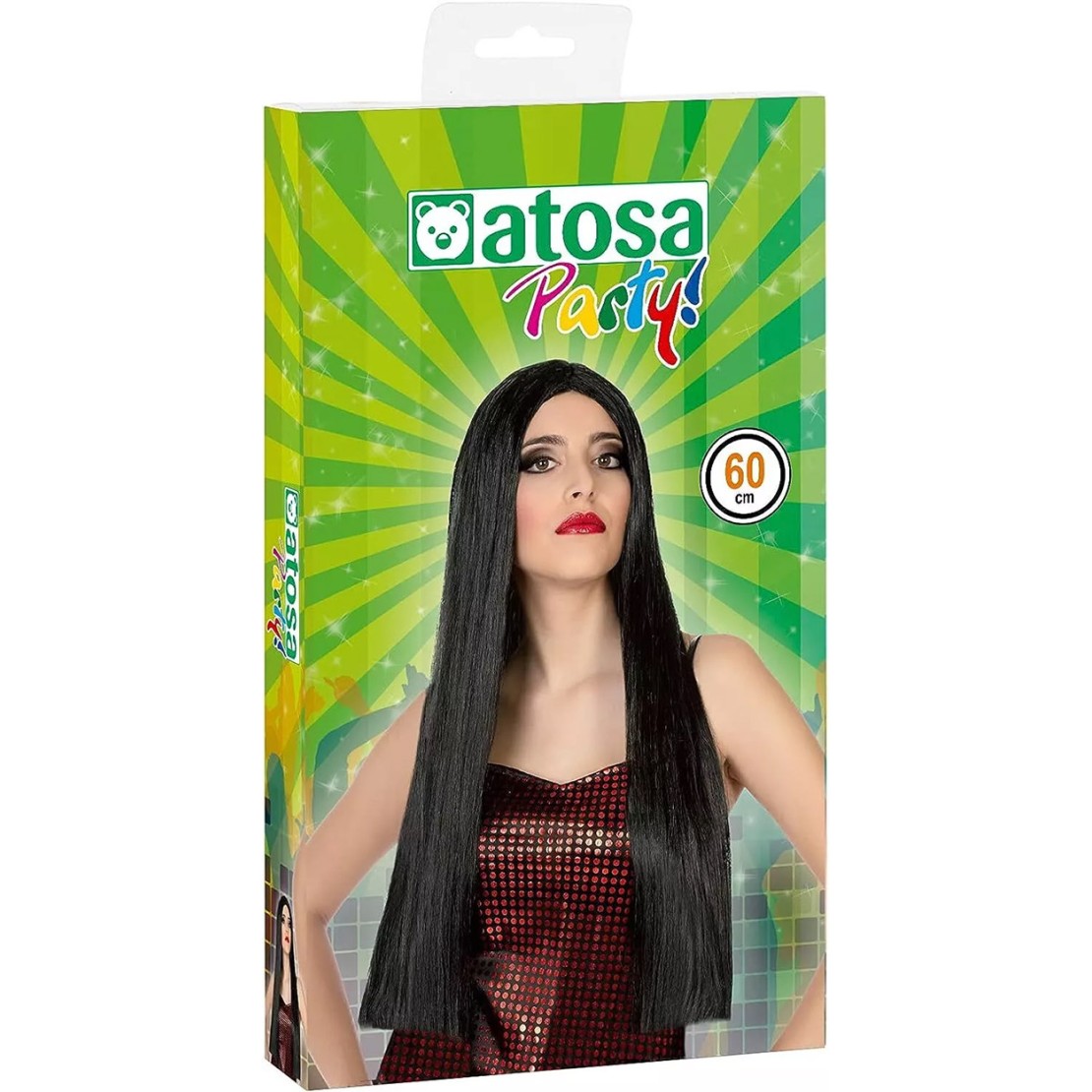 PARRUCCA SEXY NERA LUNGA ACCESSORIO...