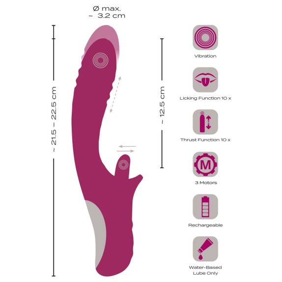 VIBRATORE SEX TOY MOVIMENTO SU E GIÙ & LECCA CLITORIDE CON VIBRAZIONE
