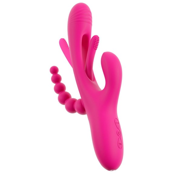 SEX TOY 3IN1 PER DONNA LINGUA INTERNA CON VIBRAZIONE SU CLITORIDE E PALLINE ANALI SMILE