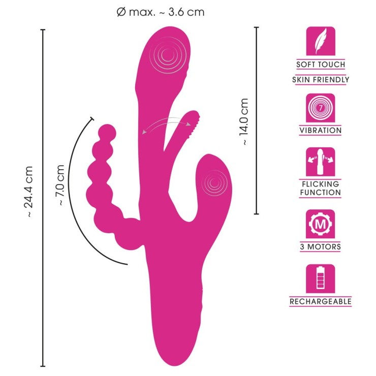 SEX TOY 3IN1 PER DONNA LINGUA INTERNA CON VIBRAZIONE SU... 2