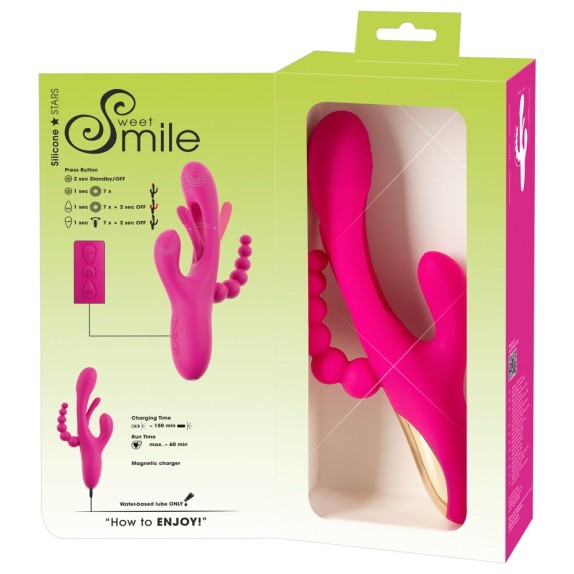 copy of SEX TOY 3IN1 PER DONNA LINGUA INTERNA CON VIBRAZIONE SU CLITORIDE E PALLINE ANALI SMILE